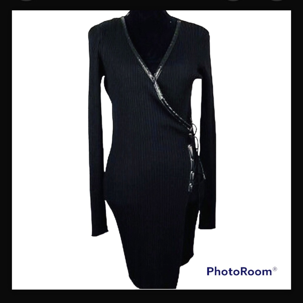 NWT Say What?Bodycon Wrap Side lace up Dress  Size Large